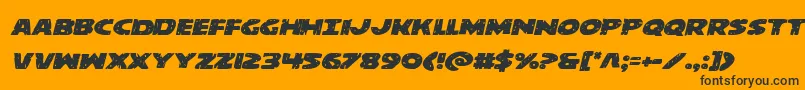 behemuthexpandital-Schriftart – Schwarze Schriften auf orangefarbenem Hintergrund