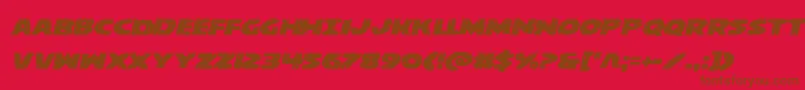 behemuthexpandital-Schriftart – Braune Schriften auf rotem Hintergrund