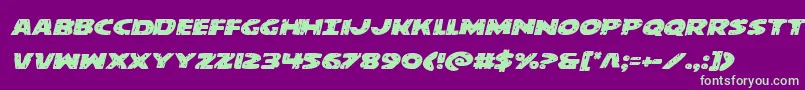 behemuthexpandital Font – Green Fonts on Purple Background