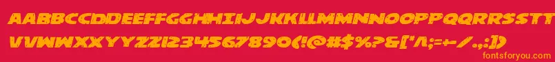 behemuthexpandital Font – Orange Fonts on Red Background