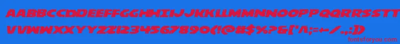 behemuthexpandital-Schriftart – Rote Schriften auf blauem Hintergrund
