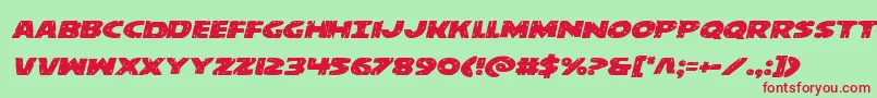 Czcionka behemuthexpandital – czerwone czcionki na zielonym tle