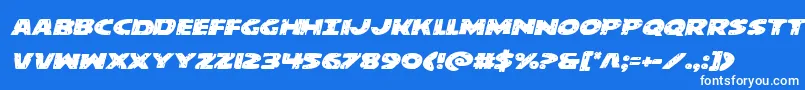 Шрифт behemuthexpandital – белые шрифты на синем фоне