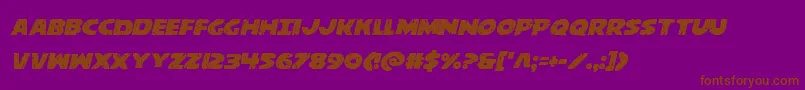 behemuthital-Schriftart – Braune Schriften auf violettem Hintergrund