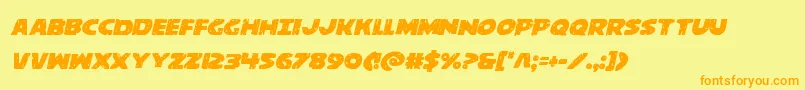 behemuthital Font – Orange Fonts on Yellow Background