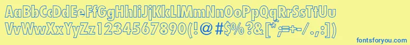 FunctioncondtwooutextraboldRegularDb Font – Blue Fonts on Yellow Background