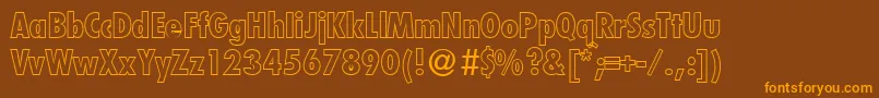 Fonte FunctioncondtwooutextraboldRegularDb – fontes laranjas em um fundo marrom