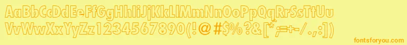 FunctioncondtwooutextraboldRegularDb-Schriftart – Orangefarbene Schriften auf gelbem Hintergrund