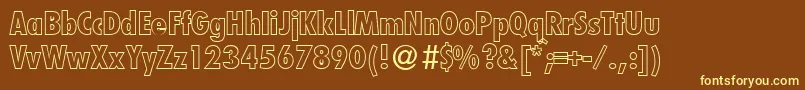 Шрифт FunctioncondtwooutextraboldRegularDb – жёлтые шрифты на коричневом фоне