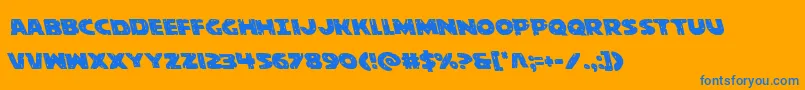 behemuthleft Font – Blue Fonts on Orange Background