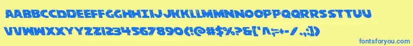 behemuthleft Font – Blue Fonts on Yellow Background