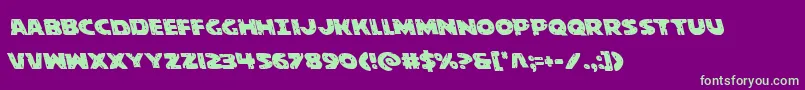 behemuthleft Font – Green Fonts on Purple Background