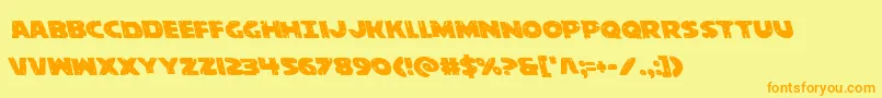 behemuthleft Font – Orange Fonts on Yellow Background