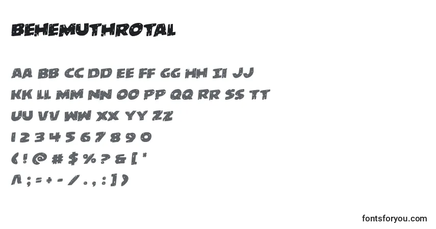 Schriftart Behemuthrotal – Alphabet, Zahlen, spezielle Symbole