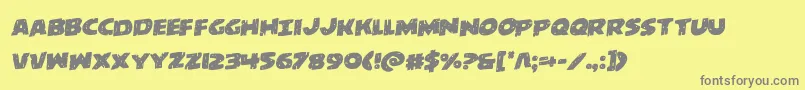 behemuthrotal Font – Gray Fonts on Yellow Background