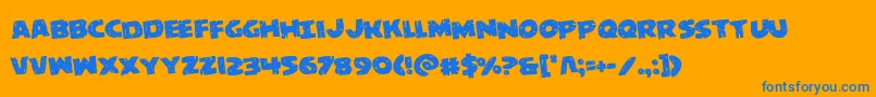 behemuthrotate Font – Blue Fonts on Orange Background