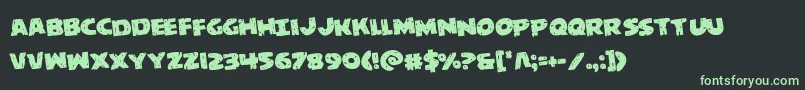 behemuthrotate Font – Green Fonts on Black Background