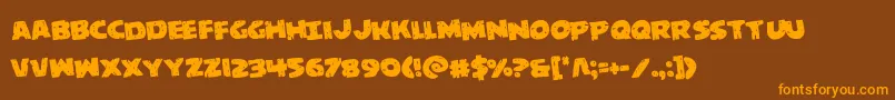 behemuthrotate Font – Orange Fonts on Brown Background