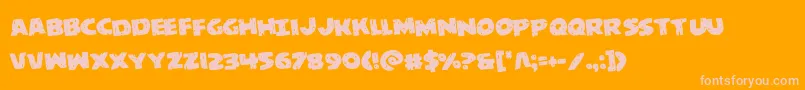 behemuthrotate Font – Pink Fonts on Orange Background