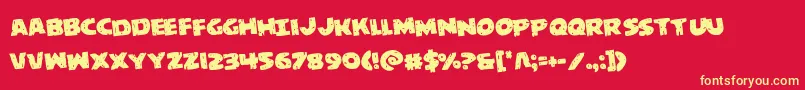 behemuthrotate Font – Yellow Fonts on Red Background