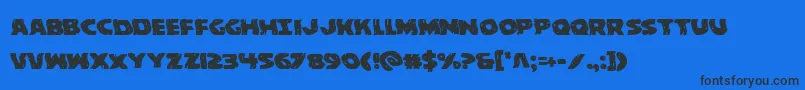 behemuthwarp Font – Black Fonts on Blue Background