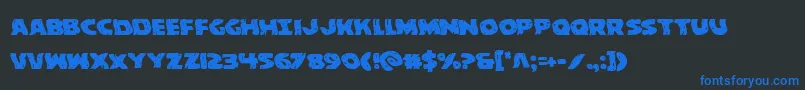 behemuthwarp Font – Blue Fonts on Black Background