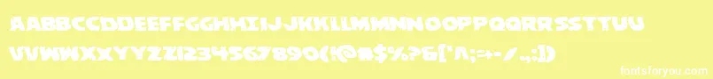 behemuthwarp Font – White Fonts on Yellow Background