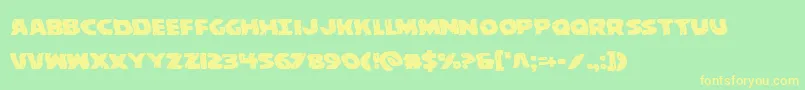 behemuthwarp Font – Yellow Fonts on Green Background