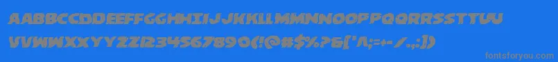 behemuthwarpital Font – Gray Fonts on Blue Background