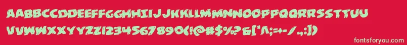 behemuthwarprotal Font – Green Fonts on Red Background