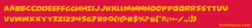 behemuthwarprotal-Schriftart – Orangefarbene Schriften auf rotem Hintergrund