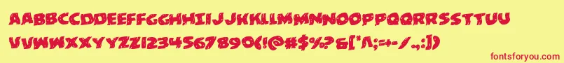 behemuthwarprotal Font – Red Fonts on Yellow Background