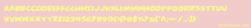 behemuthwarprotal Font – Yellow Fonts on Pink Background