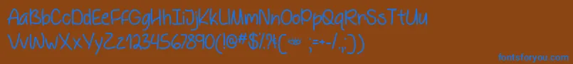Lisätietoja Behind Blue Eyes -fontista Behind Blue Eyes -fontti – siniset fontit ruskealla taustalla