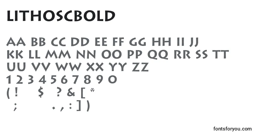 Czcionka LithoscBold – alfabet, cyfry, specjalne znaki