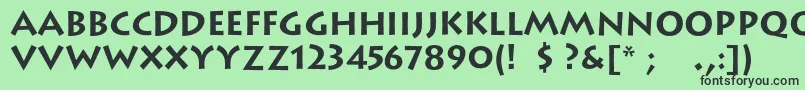 LithoscBold-fontti – mustat fontit vihreällä taustalla