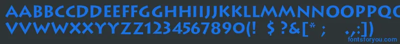 Шрифт LithoscBold – синие шрифты на чёрном фоне