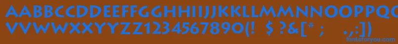 LithoscBold-fontti – siniset fontit ruskealla taustalla