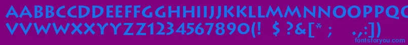 フォントLithoscBold – 紫色の背景に青い文字