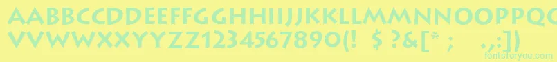 LithoscBold-Schriftart – Grüne Schriften auf gelbem Hintergrund