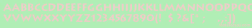 LithoscBold-fontti – vaaleanpunaiset fontit vihreällä taustalla