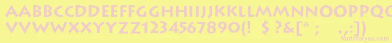 LithoscBold Font – Pink Fonts on Yellow Background