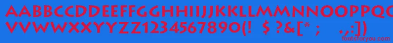 LithoscBold Font – Red Fonts on Blue Background