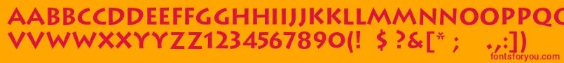 LithoscBold Font – Red Fonts on Orange Background