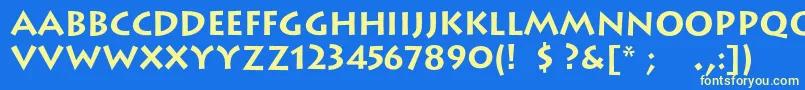 LithoscBold Font – Yellow Fonts on Blue Background