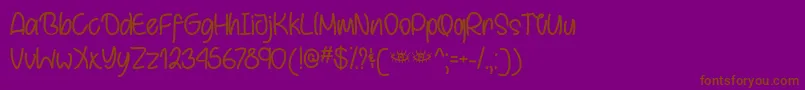 Behind Brown Eyes   Font – Brown Fonts on Purple Background