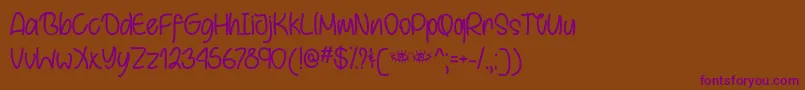 Behind Brown Eyes   Font – Purple Fonts on Brown Background