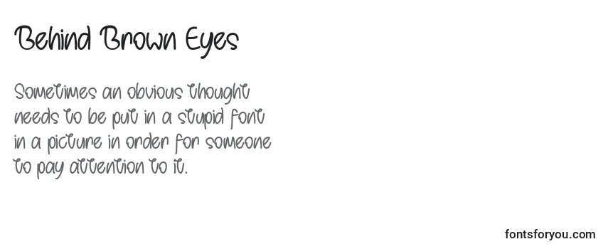 Behind Brown Eyes   (120970) -fontin tarkastelu