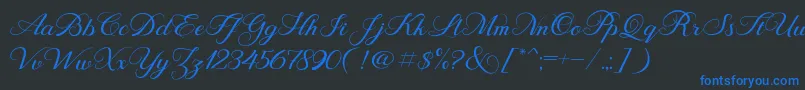 Behind Script Font – Blue Fonts on Black Background