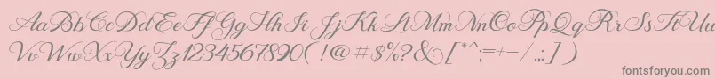 Behind Script-Schriftart – Graue Schriften auf rosa Hintergrund